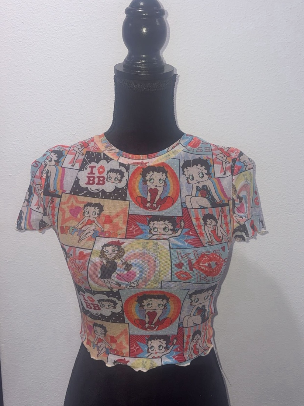 Betty Boop Multi-Color Graphic Crop Top